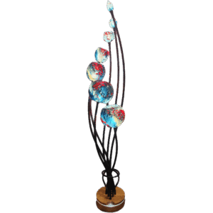 Lampadaire Ascension® 7 tiges Bleu-gris Rouge
