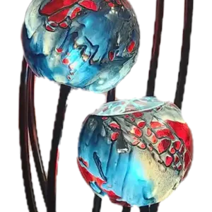 Lampadaire Ascension® 7 tiges Bleu-gris Rouge