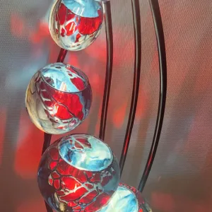 Lampadaire Ascension® 7 tiges Bleu-gris Rouge