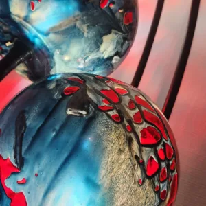 Lampadaire Ascension® 7 tiges Bleu-gris Rouge