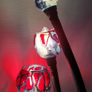Lumières et Couleurs Luminaire design Ascension® 7 tiges Indigo Rouge