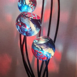 Lumières et Couleurs Luminaire design Ascension® 7 tiges Indigo Rouge