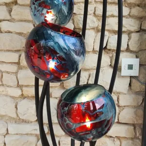 Lumières et Couleurs Luminaire design Ascension® 7 tiges Indigo Rouge